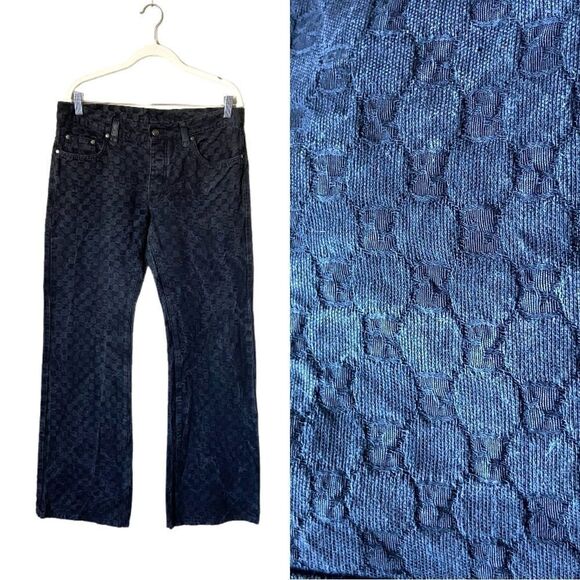 Vintage Tom Ford For Gucci Authentic Black Gray Jeans Pants Straight Leg Size 40 - Picture 1 of 9